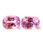 IGI Certified Natural & Unheated Purple Pink Kunzite Gemstone Pair - Afghanistan