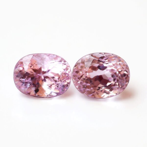 IGI Certified Natural & Unheated Purple Pink Kunzite Gemstone Pair - Afghanistan