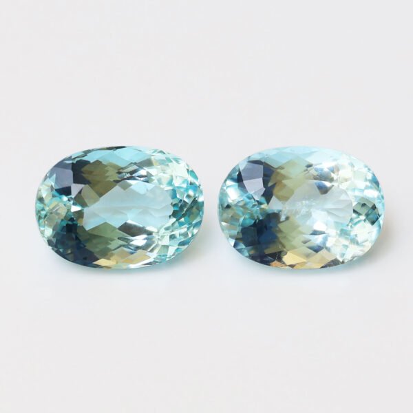 IGI Certified Natural & Unheated Blue Aquamarine Gemstone Pair - Pakistan