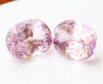 Natural IGI Certified Purple Pink Kunzite Gemstone Pair - Afghanistan - Image 2