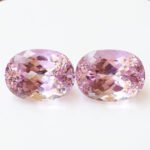 Natural IGI Certified Purple Pink Kunzite Gemstone Pair - Afghanistan