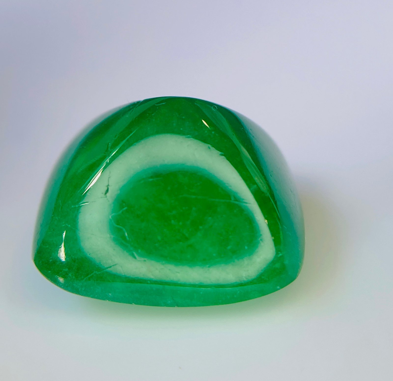 IMG_5372 ICA Certified 21.36 Cts Natural Green Emerald Cabochon - Image 1