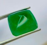 ICA Certified 21.36 Cts Natural Green Emerald Cabochon - Image 7