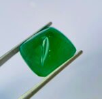 ICA Certified 21.36 Cts Natural Green Emerald Cabochon - Image 8