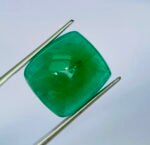 ICA Certified 21.36 Cts Natural Green Emerald Cabochon - Image 9