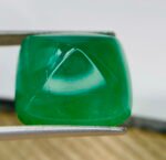ICA Certified 21.36 Cts Natural Green Emerald Cabochon - Image 10