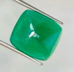 ICA Certified 21.36 Cts Natural Green Emerald Cabochon - Image 12